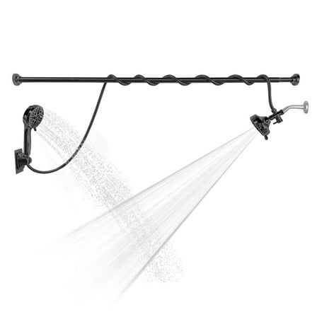 Double Shower Head, Dual Shower Head for Couples, High Pressure and Adjustable Tandem Shower Head System for Two People