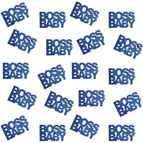 Double Side Blue Glitter Paper Boss Baby Confetti Baby Shower Paper Scatter Table Confetti for Baby Shower Party Gender Reveal Birthday Party Decoration, 100pcs