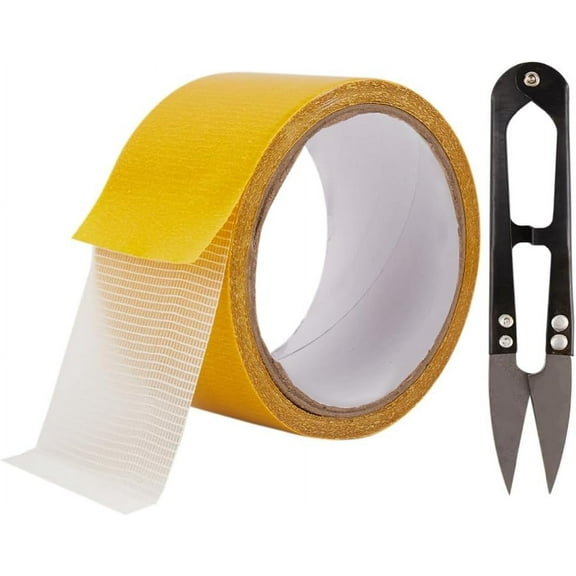 Double Side Carpet Tape Rug Tape Fabric Tape Multifunctional Double Sided Tape Carpet Binding Tape Strong Adhesive Removable Non Slip Tape for Hardwood Floors