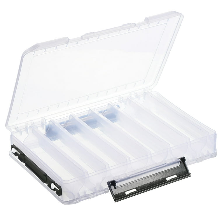 Double Side Fishing Lure Storage Box Large Plastic Fish Tackle Organizer,  Clear White
