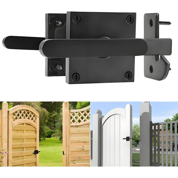 Double Side Gate Latch, Heavy Duty Swinging Door Latch Gate Hardware for Outdoor Fence, Wooden Gates, Pool Gate, Garden