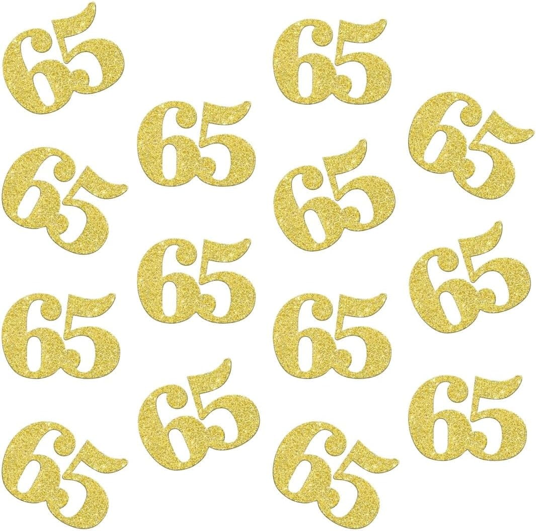 Double Side Gold Glitter Paper Numbrer 65 Confetti 65 Paper Scatter ...