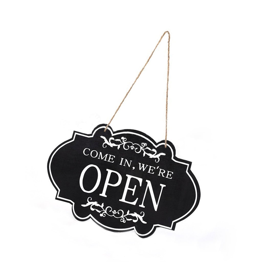 Double-Side Open Closed Sign Wood Open Closed Sign For Busines Window ...