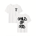 thumbnail image 1 of MAWOTEA [Double Side Print]Colorful Jesus Themed Graphic Print T-Shirt Double Sided,Casual Crew Neck Short Sleeve Top For Kids Boys And Girls, 1 of 5