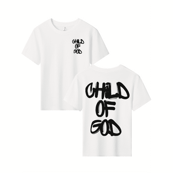 MAWOTEA [Double Side Print]Colorful Jesus Themed Graphic Print T-Shirt Double Sided,Casual Crew Neck Short Sleeve Top For Kids Boys And Girls