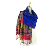 Double Side Rainbow Silky Colorful Exotic Pashmina Wrap Shawl Scarf