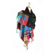 Double Side Rainbow Silky Colorful Exotic Pashmina Wrap Shawl Scarf