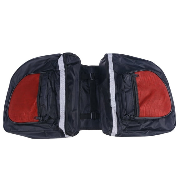 Double Side Rear Back Bag Waterproof Tail Seat Bag (Black Red, Double Packings, )