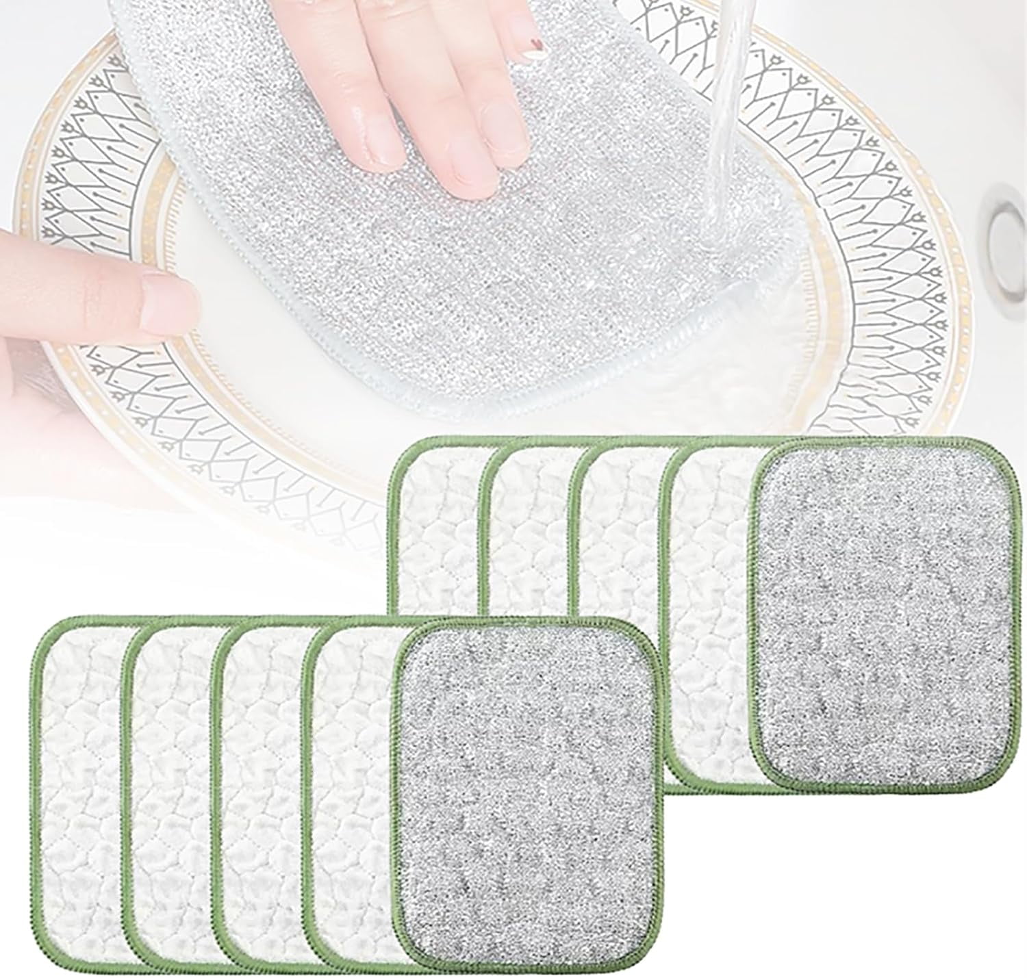 Non Scratch Rag Double-Side Scratch-Free Wire Dishcloth, Multipurpose Wire Dishwashing ...