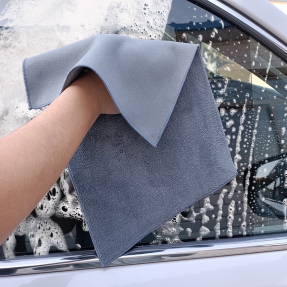 Double-Side Suede Car Cleaning Towel, Super Absorbent Microfiber Wash and Dry Cloth, Scratch-Free Polishing Towel for Car Wash, Home Cleaning and Multi-Use