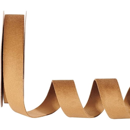 Double Side Velvet Ribbon Flat Camel 1 inch(25mm) 10.00 Yards(9.14m)/Roll