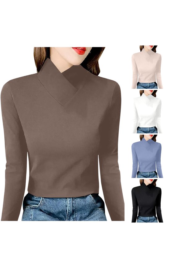 Double Side Warm Women Underwear Top Bottom Shirt Womens Solid Shirt XL