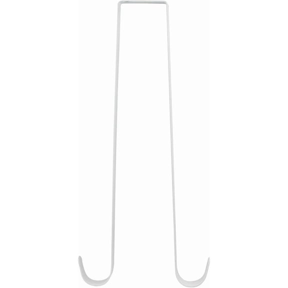 Casewin 15 Inches Metal Double Wreath Hanger Over The Door Large Double Door Wreath Hook for Christmas Wreath Front Door Hanger - Holds 2 Wreaths with 2 Sided Hanger Sturdy - Sturdy Metal (White)