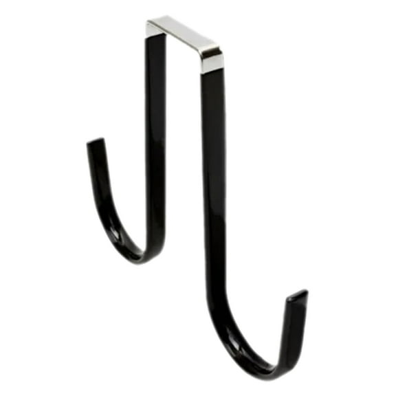 Double Side Wreath Hangers, Heavy-Duty Over The Door Hooks, Multi-Purpose Christmas Decor Hangers, Multi-Use Hooks for Wreaths, Garlands, Front Door, Home Holiday & Seasonal Use(5Inch, Black)
