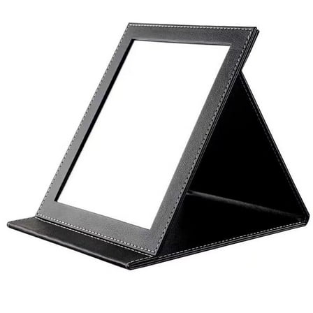 Double SideMirror - Handhel Mirror with Handle - Makeup Mirror 1X/ 2X Magnifying Mirror RoundeShape Hand Mirror - Black