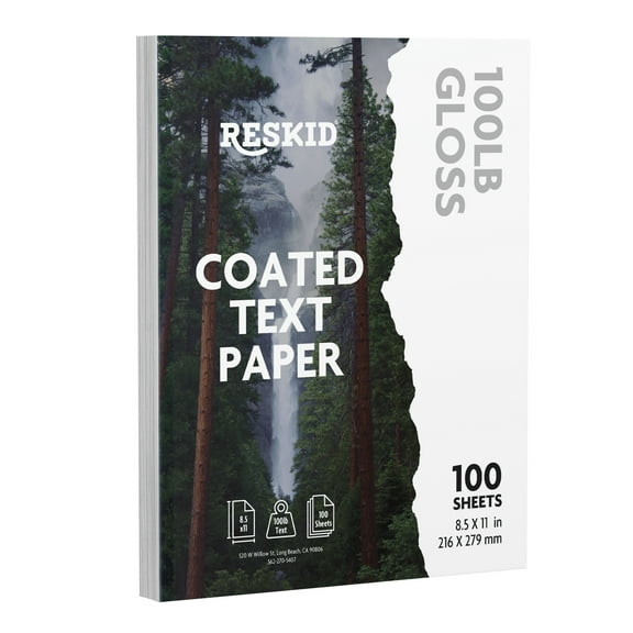 Double-Sided 100lb Gloss Text Digital C2S Paper – Perfect for Color Laser Printing, Design Proposals, Flyers, Brochures | 8.5 x 11 | 100lb Gloss Text | Glossy Coated | 100 Sheets