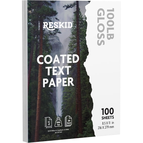 Double-Sided 100lb Gloss Text Digital C2S Paper  Perfect for Color Laser Printing, Design Proposals, Flyers, Brochures | 8.5 x 11 Glossy Coated 100 Sheets (100lb Gloss, 8.5x11)