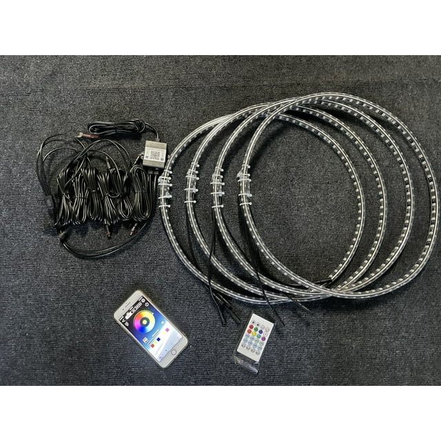 Double Sided 17.5'' Chasing Wheel Ring Lights For Truck LED Rim Light APP+Remote