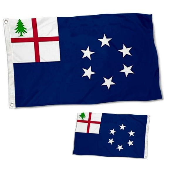 Double Sided 1988 New England Flag Banner with Brass Grommets 12x18 Inch