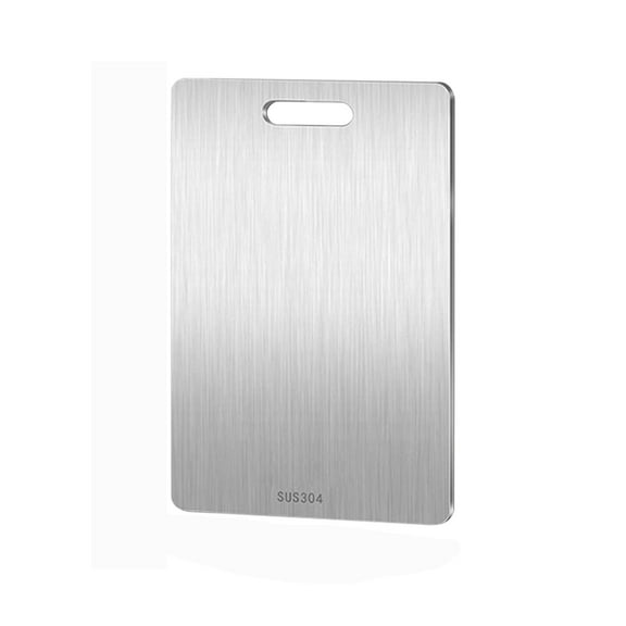 Double Sided 304 Stainless Steel & Wheat Straw Cutting Board, Large 16”×12” Non Toxic Chopping Board for Kitchen, Separately Handle Meat and Vegetables, Dishwasher Safe,Scratch Resistant Mesh Design