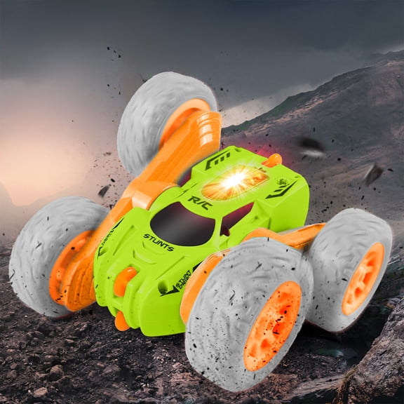 Double Sided 360° RC Stunt Car,High Speed LED Light Tumbling Vehicle,2.4G Anti Interference Remote Control,Off Road Drift Climb Obstacle Race Toy,Durable Adventure Gift for Boys Girls