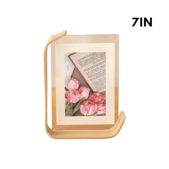 Double Sided Acrylic Photo Frame, Wood & Acrylic Frame Dustproof Moisture-Proof Modern Minimalist Decor for Desktop, Wall