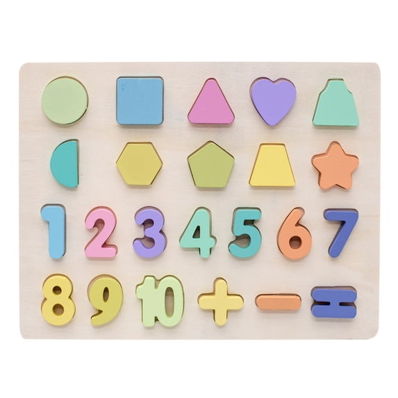 Double-Sided Alphabet & Numbers Wooden Puzzle - Jumbo Stackable Letter Blocks w/ Grain Texture ,Montessori Learning Tool Ages 4+ D