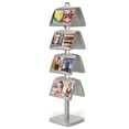thumbnail image 1 of Double-Sided Aluminum Literature Display Stand With 8 Angled Magazine Pockets, Free-Standing, Height Adjustable, Heavy Duty Square Base With Rubber Feet, 18-1/4 x 75-1/2 x 18-Inch (BPSQ8LH), 1 of 1