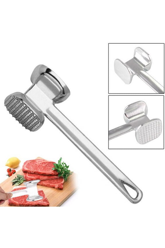 Double-Sided Aluminum Meat Tenderizer Hammer, Heavy Duty Meat Mallet with Smooth & Textured Head for Steak, Pork, Chicken Marinade Prep, 8.9 Inch by XSAOP
