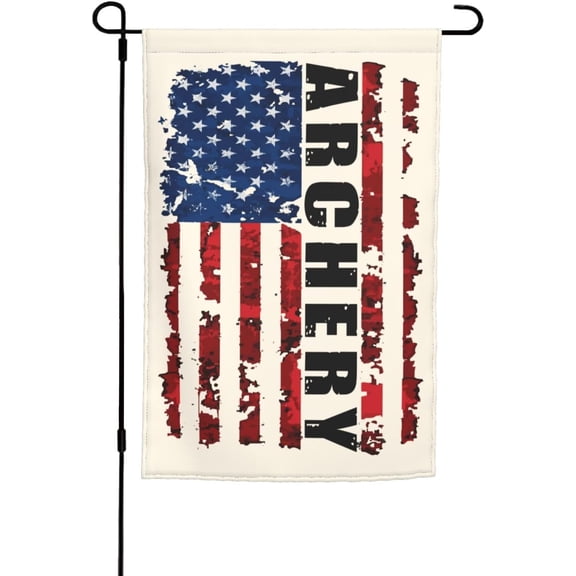 Double Sided Archery Vintage USA Flag Garden Flag 12x18 Inch Seasonal Outdoor Welcome Home Decor Banner