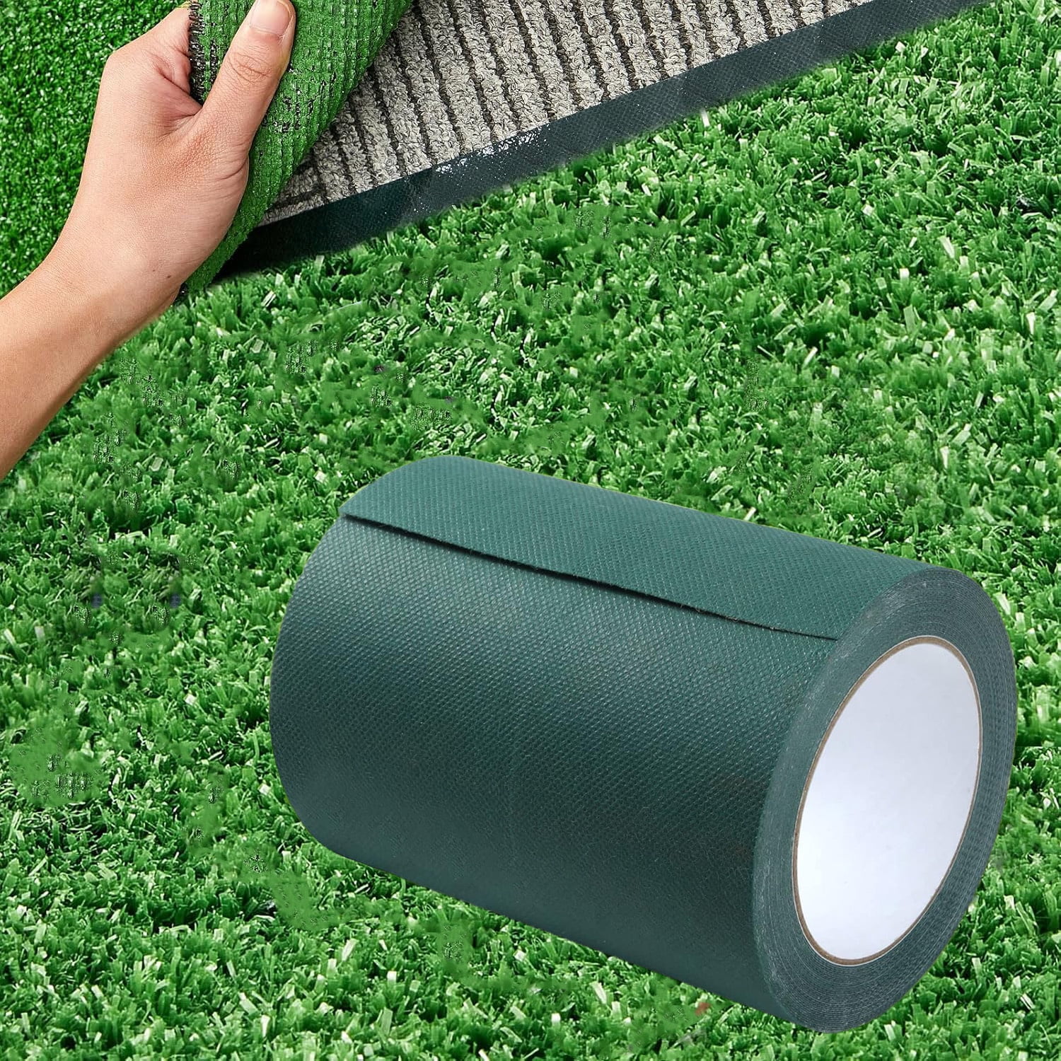 Double-Sided Artificial Turf Tape,Bexikou 5.91inx16 ft Self-Adhesive Artificial Grass Seam Tape,Artificial Grass Jointing Tape for Lawn Outdoor Carpet Jointing and Connecting Fake Grass