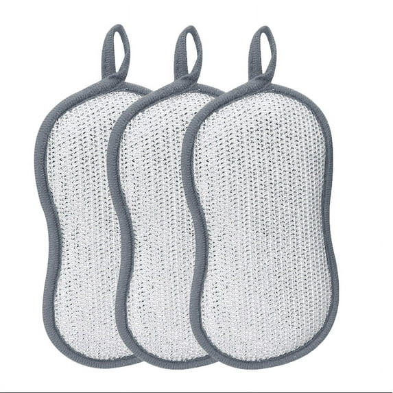 Double Sided Bamboo Fiber dishwashing Sponge, Used for Cleaning Dishes and pots, is a Magical Utensil for Restaurant Kitchen Cleaning Supplies.