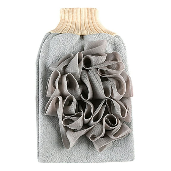 Double-Sided Bath Gloves for Adults | Exfoliating & Massaging Scrub Mitt | Textured & Soft Bristle Sides | Hygienic Quick-Dry Bathing Towel for Shower & Travel