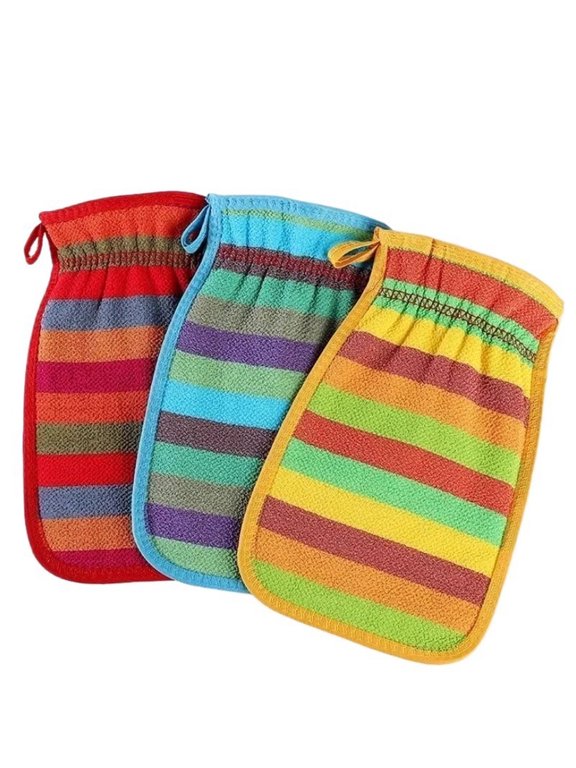 Double Sided Bath Towel Towels Face Scrub Gloves Unisex Comfortable Bath Mitt