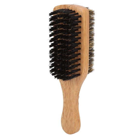 Double Sided Beard Brush Imitation Bristles Brush With Rubber Wood Handle For Men, Double Sided Soft And Hard Pocket Comb For Men Hair Brushes, Facial Beard Brush