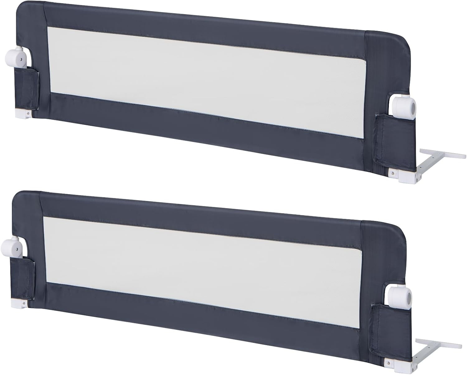Double Sided Bed Rail Guard, 2 Pack, Extra Long, Swing Down for ...