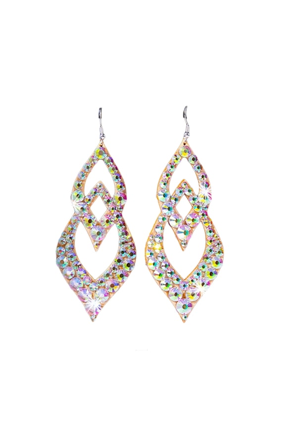 Double Sided Belly Dance Earrings With Rhinestones For Stage Performances And Parties