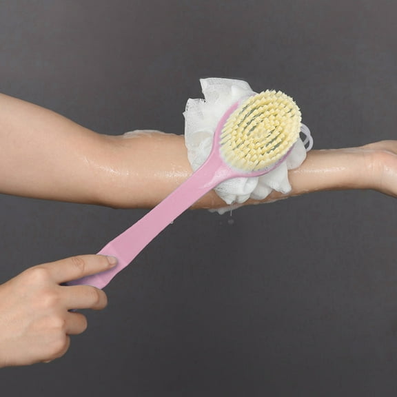 Double Sided Body Brush with Long Handle for Exfoliating and Cleansing in Shower or Bath