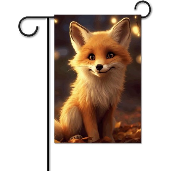 Double Sided Burlap Welcome Garden Flag Cute Fox Small Yard Flag 12x18 Inch Summer Decorative Outdoor Porch Banner Fade Resistant