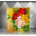 thumbnail image 1 of Double Sided Canvas Screen Room Divider - Peony, 1 of 1