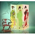 thumbnail image 1 of Double Sided Canvas Screen Room Divider - Three Geishas, 1 of 1