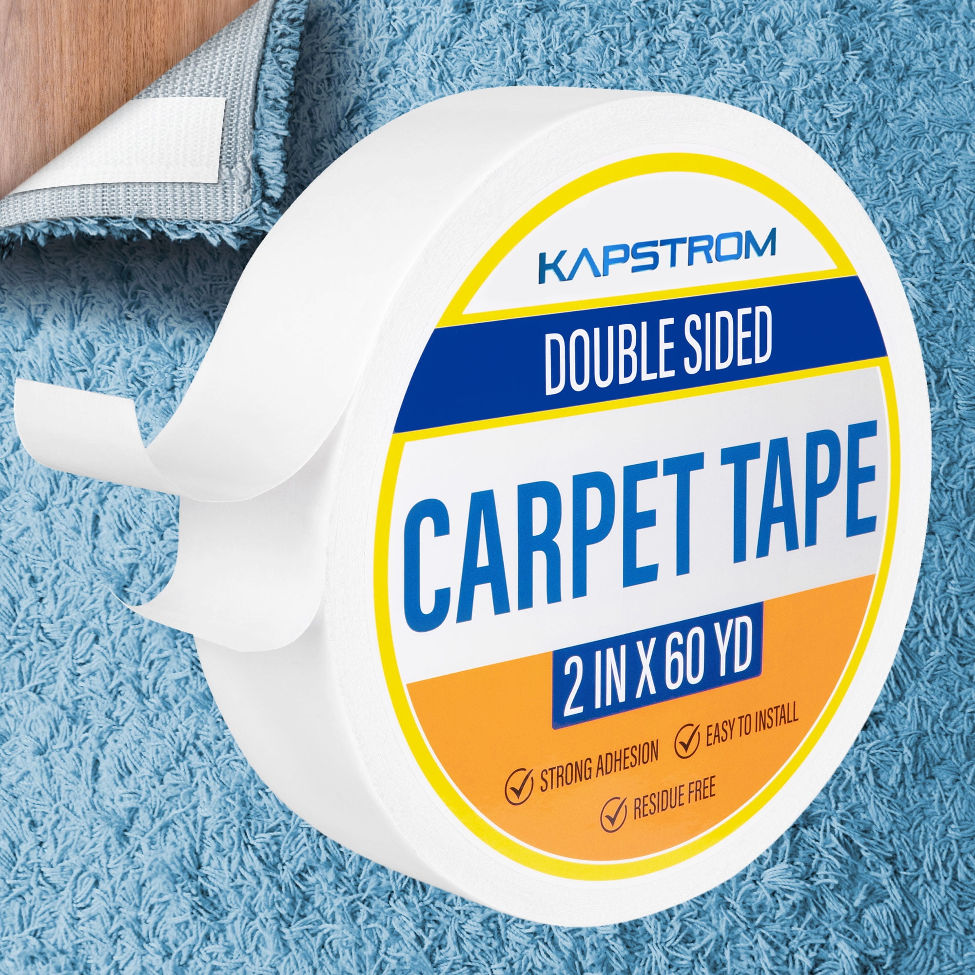 ADHES Double Side Carpet Tape Rug Tape for Carpet Wood Floor Adhesive Rug  Gripper Residue-Free Multipurpose Non Slip Tape,4inch X 10yard,Brown 