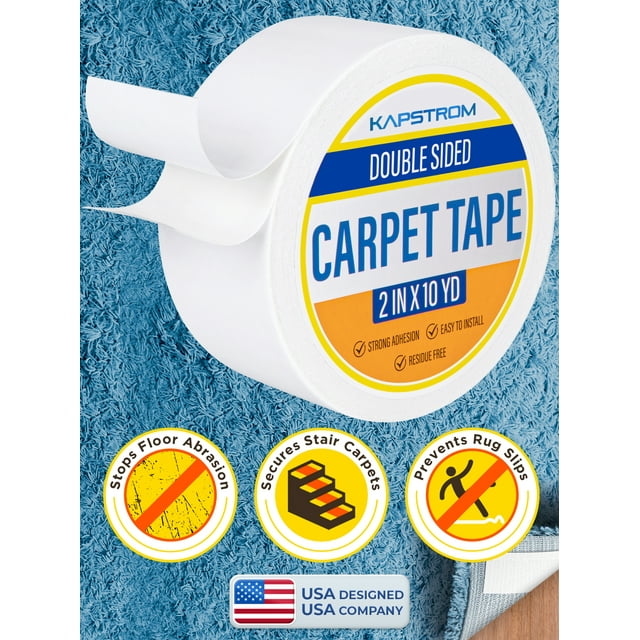 DoubleSided Carpet Tape (2" Wide, 30' Long), Heavy Duty Adhesive