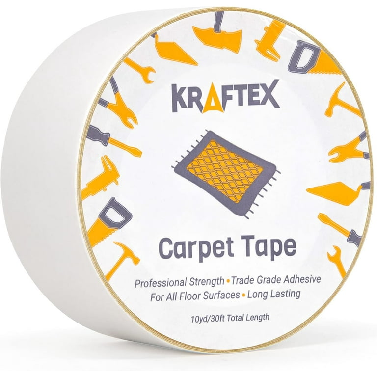 WickedGood Carpet Tape (3 x 30 Feet) with Liner, Double Sided, Multi-Purpose Rug Tape, Residue Free, Indoor & Outdoor, Stops Curling, Vacuum