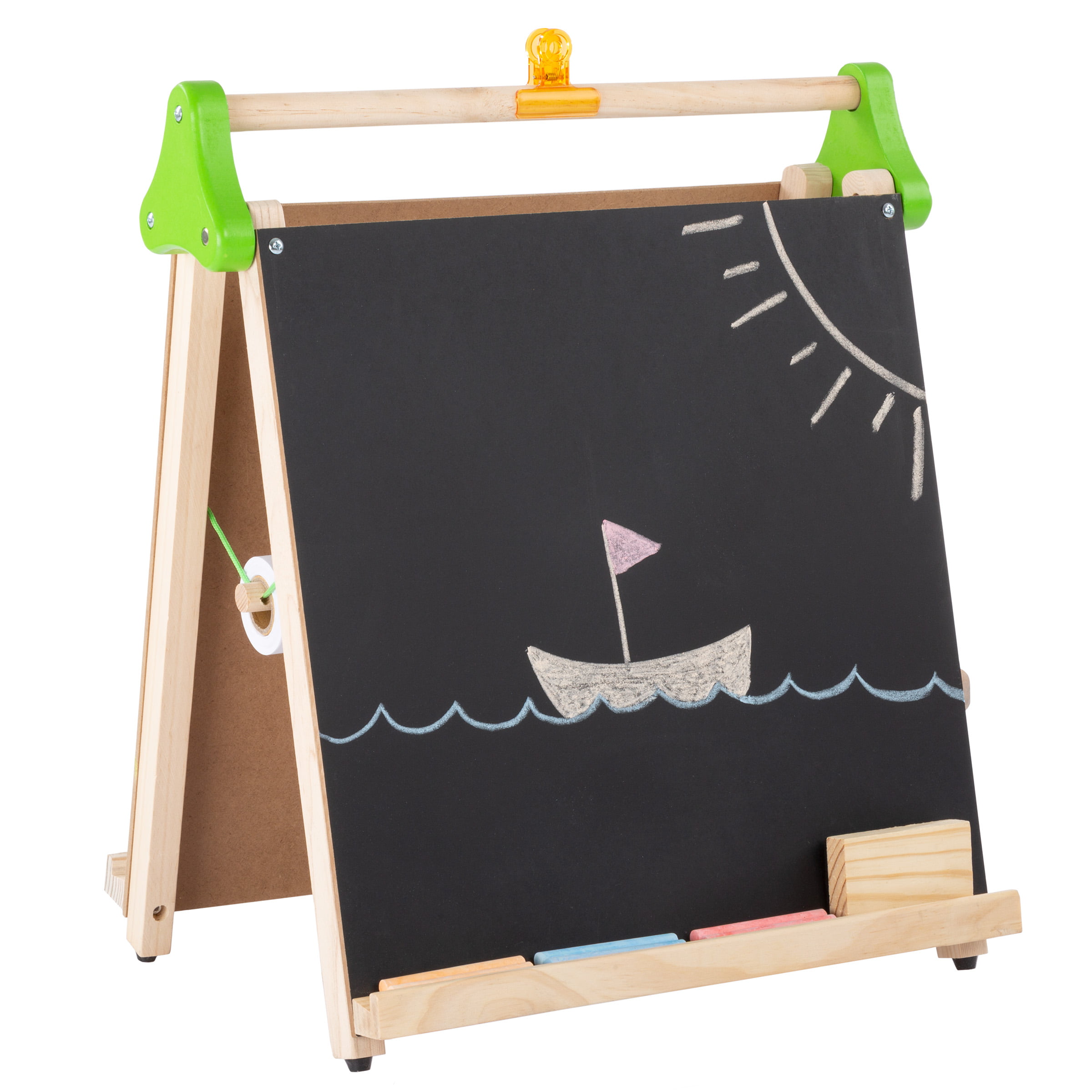 Double-sided Dry Erase Blackboard Easel with Trays - Wooden Frame 1952 –  FixtureDisplays