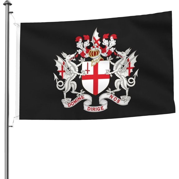 Double Sided Coat Of Arms Of The City Of London Flags 5X8FT Outdoor Flag