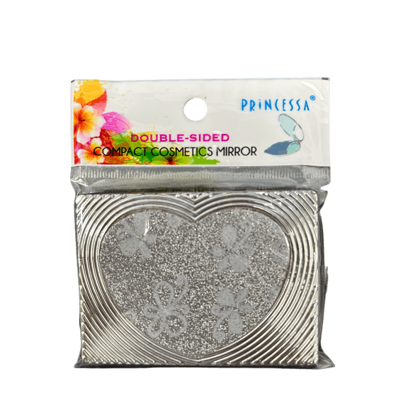 Double Sided Compact Mirror, Stylish Travel Makeup Mirror with Standard, Magnification Views, Glittery Sparkle Designs, Portable Purse, Pocket Size for Quick Touch Ups, Beauty Essential Accessory