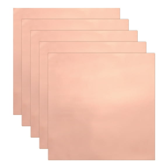 Double-Sided Conductive Copper Foil Sheets 200 x 200 x 0.05mm for Guitar Grounding Crafts 5 Pcs