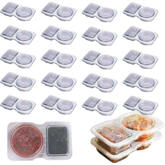 Palcomfy Double Compartment Snack Containers White 10 Set Reusable ...
