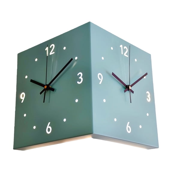Double Sided Corner Wall Clock,Modern Decorative Art Sensors Light for ...